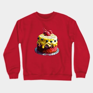 Mini Cake  , strawberry  with  banana Iceing.. Crewneck Sweatshirt